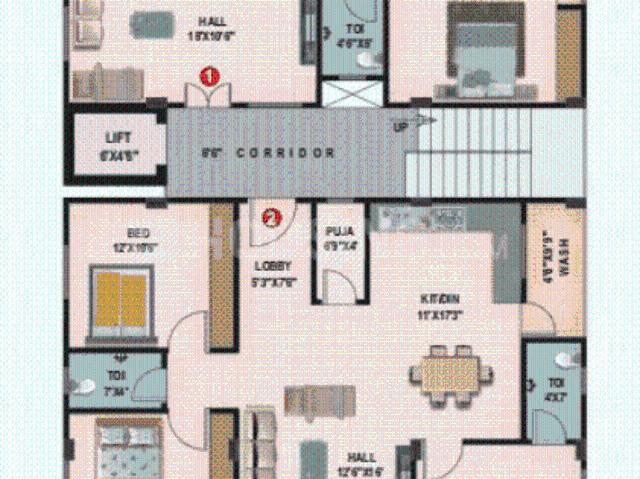 3 BHK Apartment in Medchal for resale Secunderabad. The reference number is 20192939