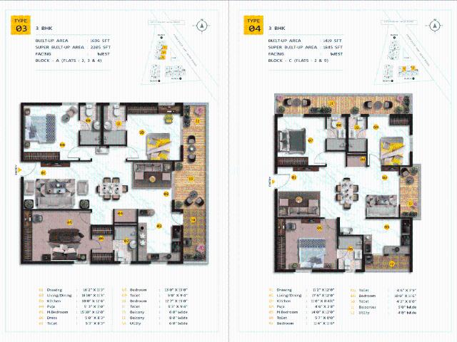 3 BHK Apartment in Nallagandla for resale Hyderabad. The reference number is 20614355