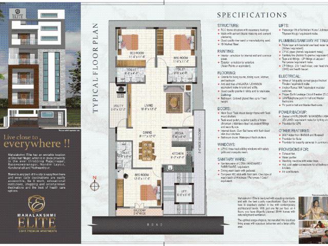 3 BHK Apartment in Nandini Layout for resale Bengaluru. The reference number is 14308744