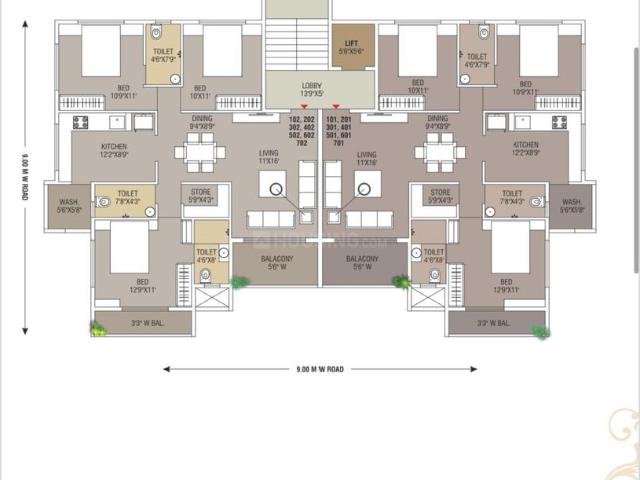 3 BHK Apartment in Sadguru Nagar for resale Nashik. The reference number is 17068283