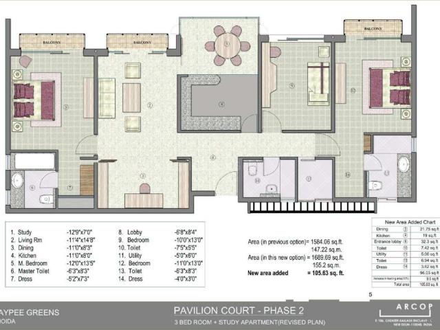 3 BHK Apartment in Sector 128 for resale Noida. The reference number is 21226132