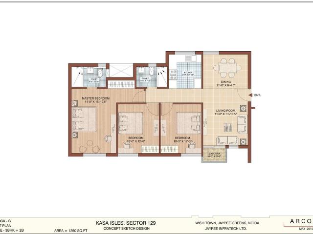 3 BHK Apartment in Sector 129 for resale Noida. The reference number is 17119212