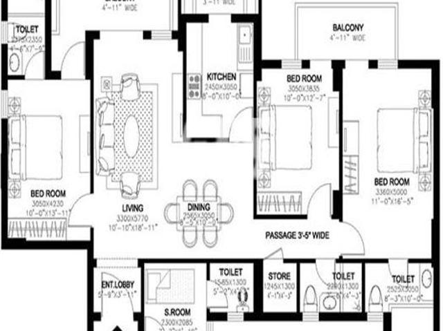 3 BHK Apartment in Sector 91 for resale Gurgaon. The reference number is 19344297