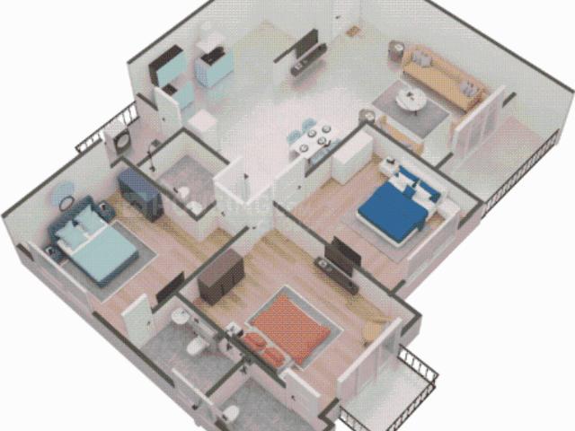 3 BHK Apartment in Shela for rent Ahmedabad. The reference number is 20306638