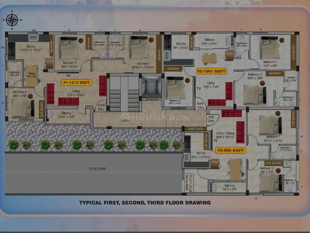 3 BHK Apartment in Surappattu for resale Chennai. The reference number is 21323854
