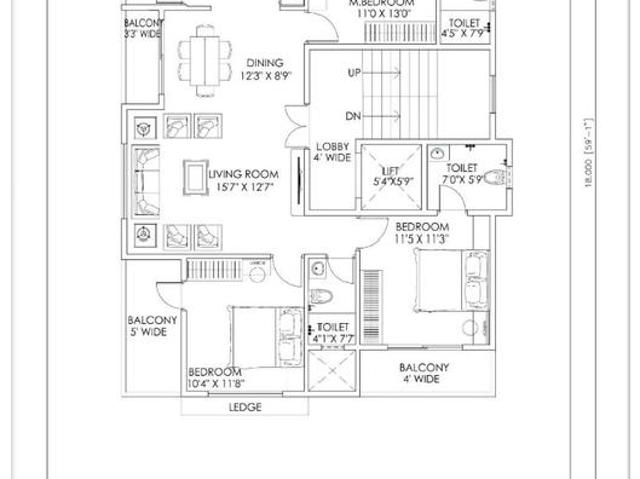 3 BHK Apartment in Swawlambi Nagar for resale Nagpur. The reference number is 20661196