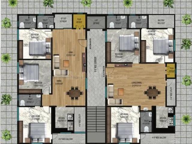 3 BHK Apartment in Pothinamallayya Palem for resale Visakhapatnam. The reference number is 21214716