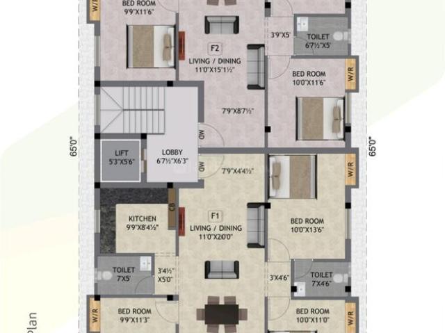 3 BHK Apartment in Porur for resale Chennai. The reference number is 18308360