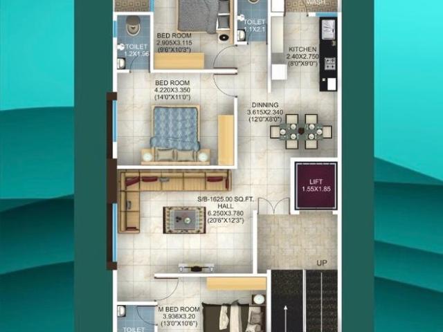 3 BHK Apartment in Pratap Nagar for resale Nagpur. The reference number is 19496216