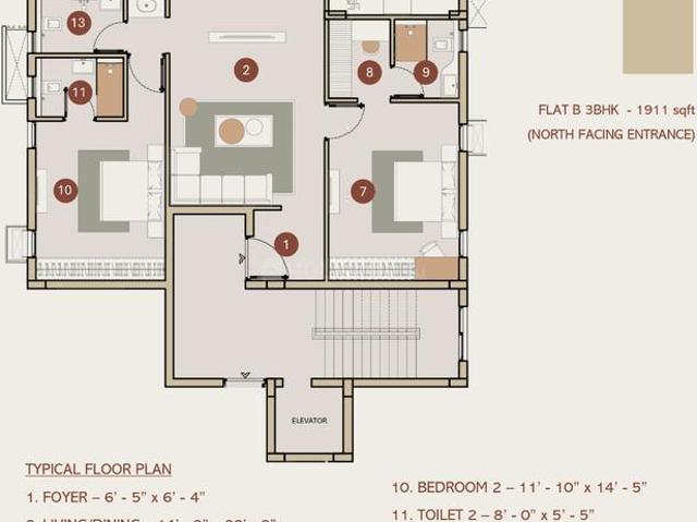 3 BHK Apartment in Ramanathapuram for resale Coimbatore. The reference number is 20497947