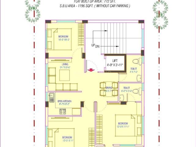 3 BHK Apartment in Topsia for resale Kolkata. The reference number is 20386409