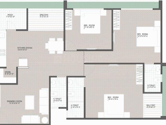 3 BHK Apartment in University Area for resale Ahmedabad. The reference number is 19997857