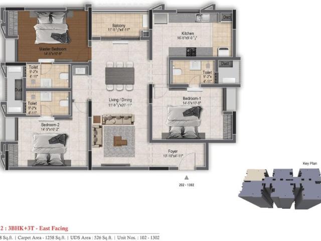3 BHK Apartment in Valasaravakkam for resale Chennai. The reference number is 20391723