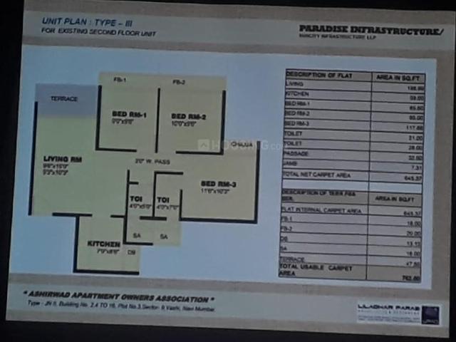 3 BHK Apartment in Vashi for resale Navi Mumbai. The reference number is 19227790