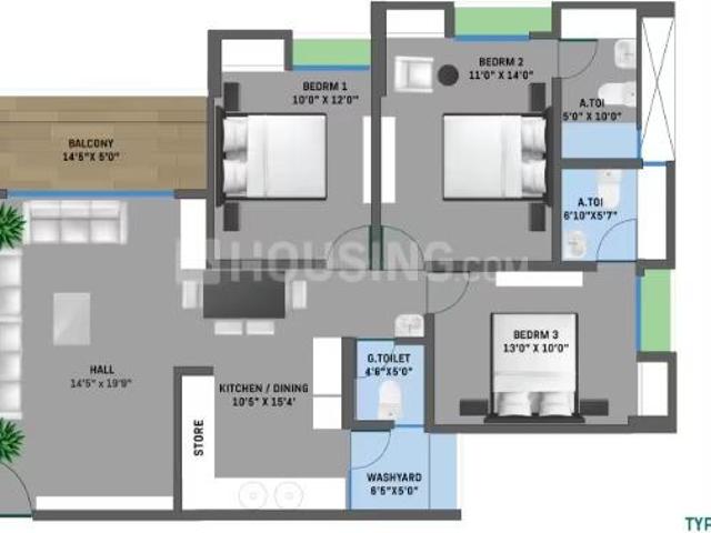 3 BHK Apartment in Zundal for resale Ahmedabad. The reference number is 21059928