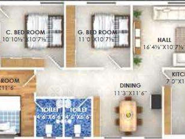3 BHK Flat In Makanas Maarvel Aura For Sale In Bolarum