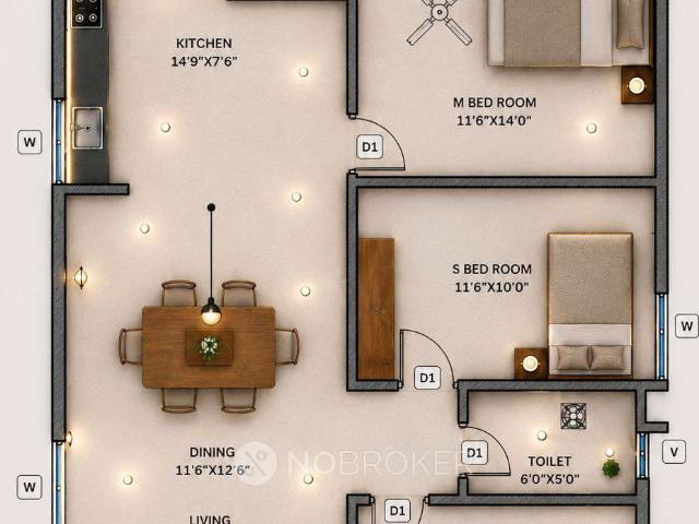 3 BHK Flat In Avl Samskruthi, Manikonda for Rent In Puppalguda