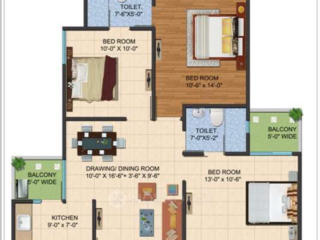 3 BHK Flat In Ajnara Le Garden for Rent In Bhangel