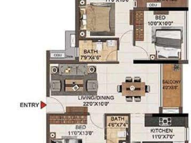 3 BHK Flat In Casagrand Aspires For Sale In Navalur