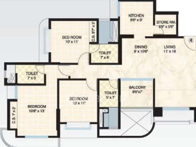 3 BHK Flat In Dosti Imperia For Sale In Thane West
