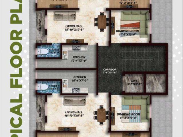3 BHK Flat In Garden Heights For Sale In Attapur