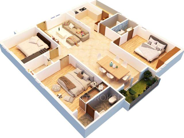 3 BHK Flat In Urban Trio Apartments For Sale In B. N Reddy Nagar