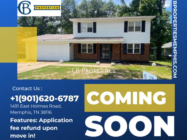 3 BR, 1.5 BA Apartment 1491 E Holmes Rd, Memphis, TN 38116