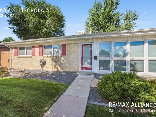 3 BR, 1.5 BA Apartment 2647 S. Osceola St, Denver, CO 80219