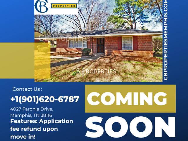 3 BR, 1.5 BA Apartment 4027 Faronia Dr, Memphis, TN 38116