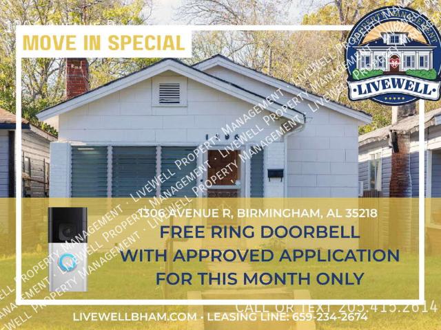 3 BR, 1 BA Apartment 1306 Avenue R, Birmingham, AL 35218