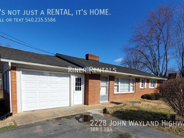 3 BR, 1 BA Apartment 2228 John Wayland Highway, Rockingham, VA 22801