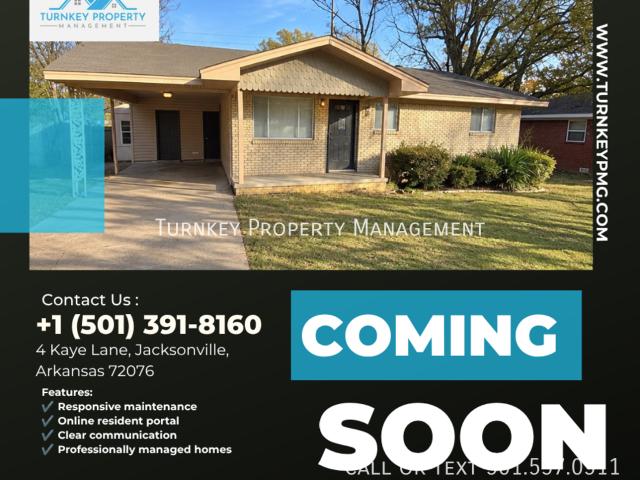 3 BR, 1 BA Apartment 4 Kaye Ln, Jacksonville, AR 72076