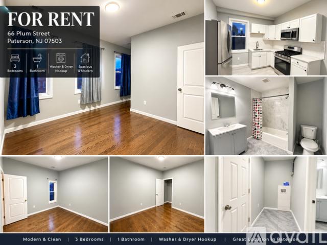 3 BR, 1 BA Apartment 66 Plum Street, Unit 2, Paterson, NJ 07503