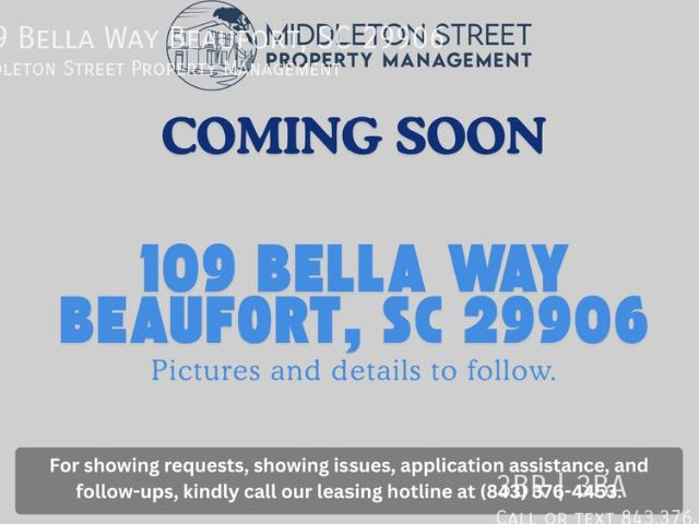 3 BR, 2.5 BA Apartment 109 Bella Way Beaufort, SC 29906, Beaufort, SC 29906