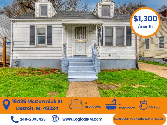 3 BR, 2 BA Apartment 19435 Mccormick St, Detroit, MI 48224
