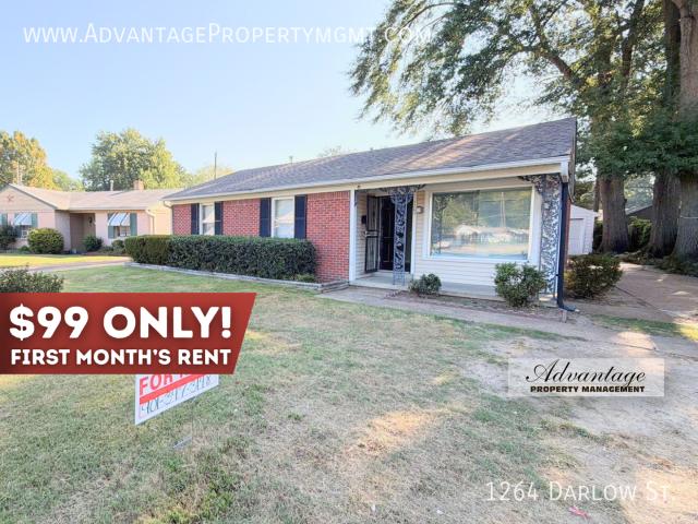 3 BR, 2 BA Apartment 1264 Darlow St Memphis, TN 38122