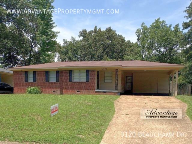 3 BR, 2 BA Apartment 3120 Beauchamp Dr Memphis, TN 38118