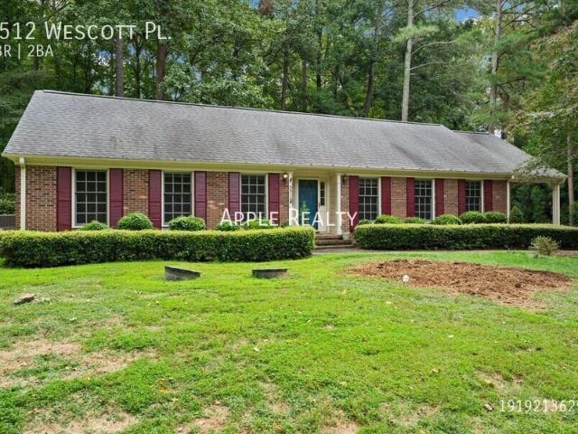 3 BR, 2 BA Apartment 5512 Wescott Pl Durham, NC 27712