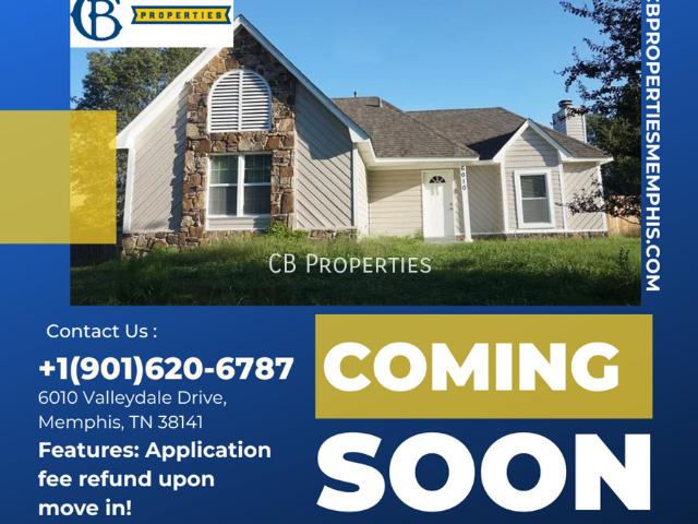 3 BR, 2 BA Apartment 6010 Valleydale Dr, Memphis, TN 38141