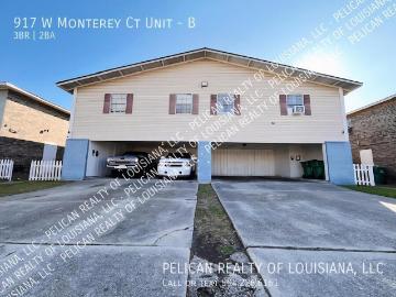 3 BR, 2 BA Apartment 917 W Monterey Ct Unit, Terrytown, LA 70056