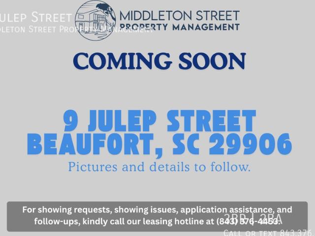 3 BR, 2 BA Apartment 9 Julep Street, Beaufort, SC 29906