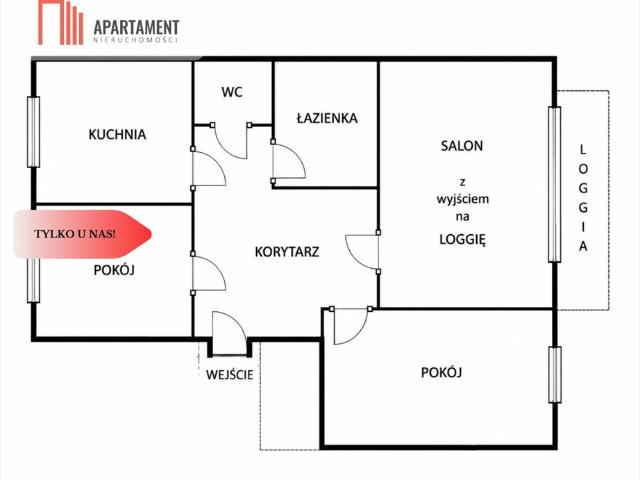 3 pokojowe mieszkanie 53 m² z loggią Szwederowo