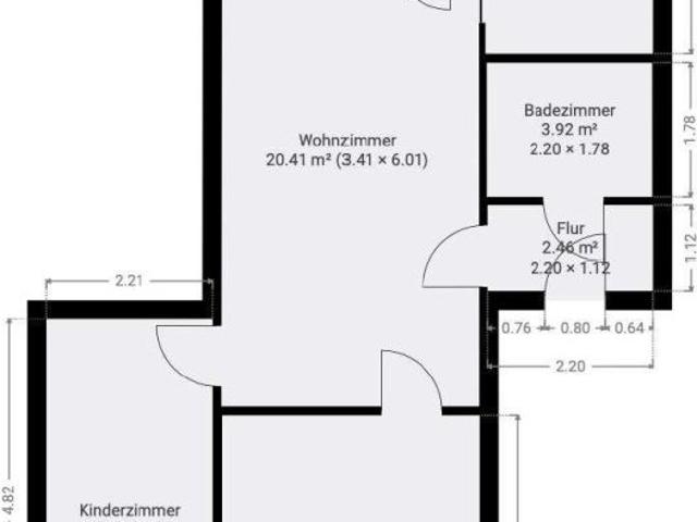 3 Raumwohnung mit Einbauküche und Balkon