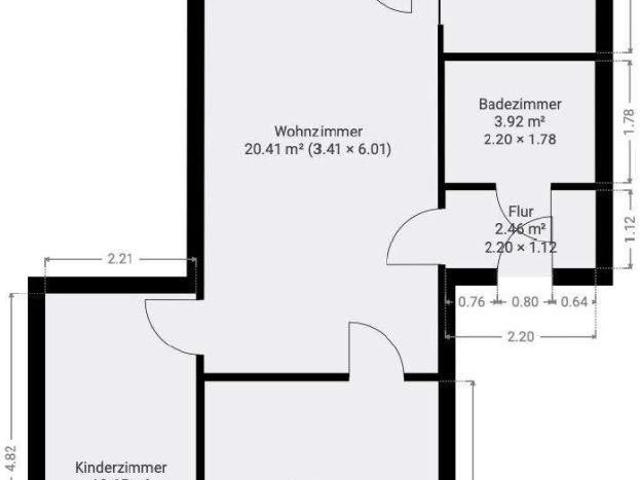 3 Raumwohnung mit Einbauküche und Balkon