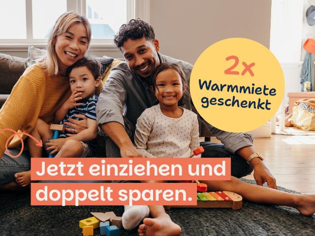 3 Raum Aktionswohnung: Jetzt einziehen und 2 Warmmieten geschenkt bekommen!