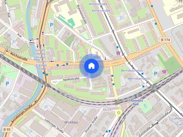 3 Raum Wohnung mit Balkon im Zentrum