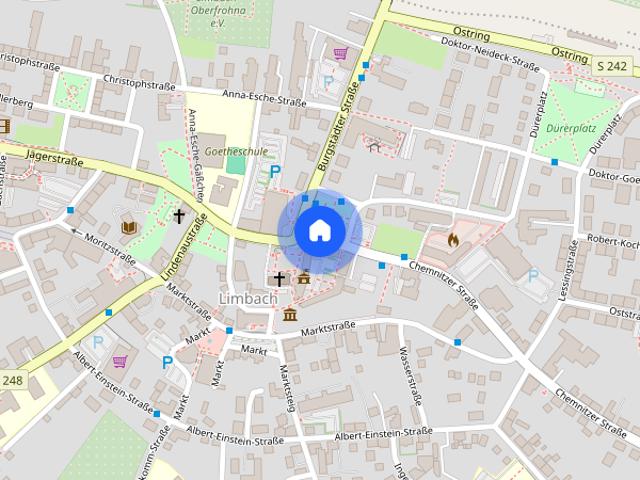3 Raum Wohnung mit Einbauküche, Stadtparkblick & großem Garten in Limbach Oberfrohna