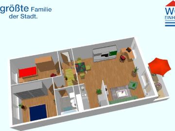 3 Raum Whg. mit Balkon und Wanne in der 1. Etage
