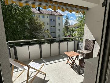 3 room flat with TV, WiFi, kitchen, shower/WC, furniture, washing machine and balcony