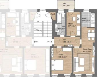 Etagenwohnung for sale in Ost - Balkon